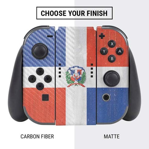 Dominican Republic Flag Distressed Nintendo Switch Bundle Skin